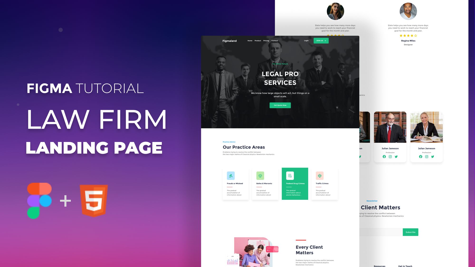 Figma Tutorial: Law Firm Landing Page Design From Figma to HTML (Theme Composer Plugin)