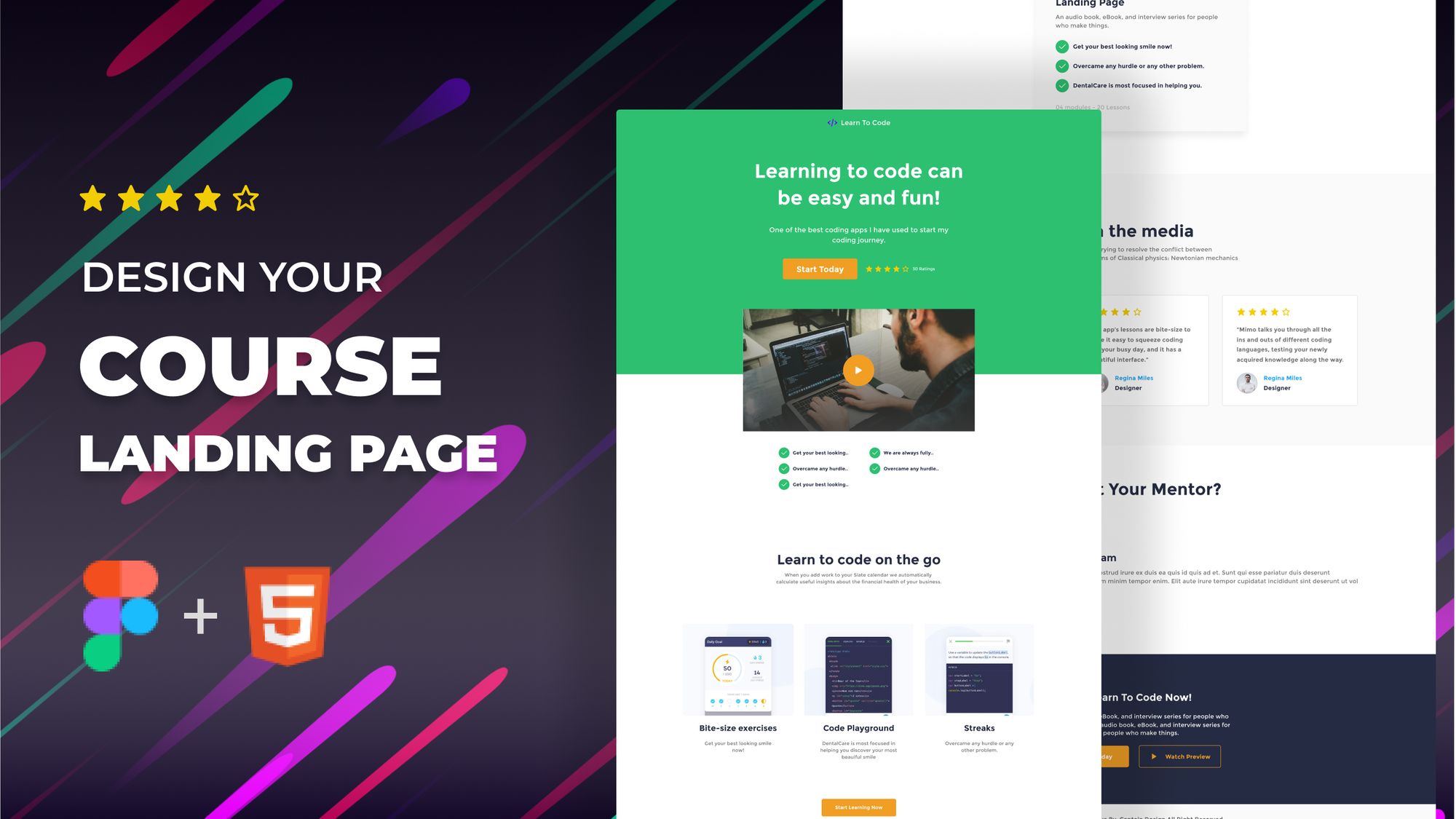 Figma Tutorial – How to design a landing page for your course