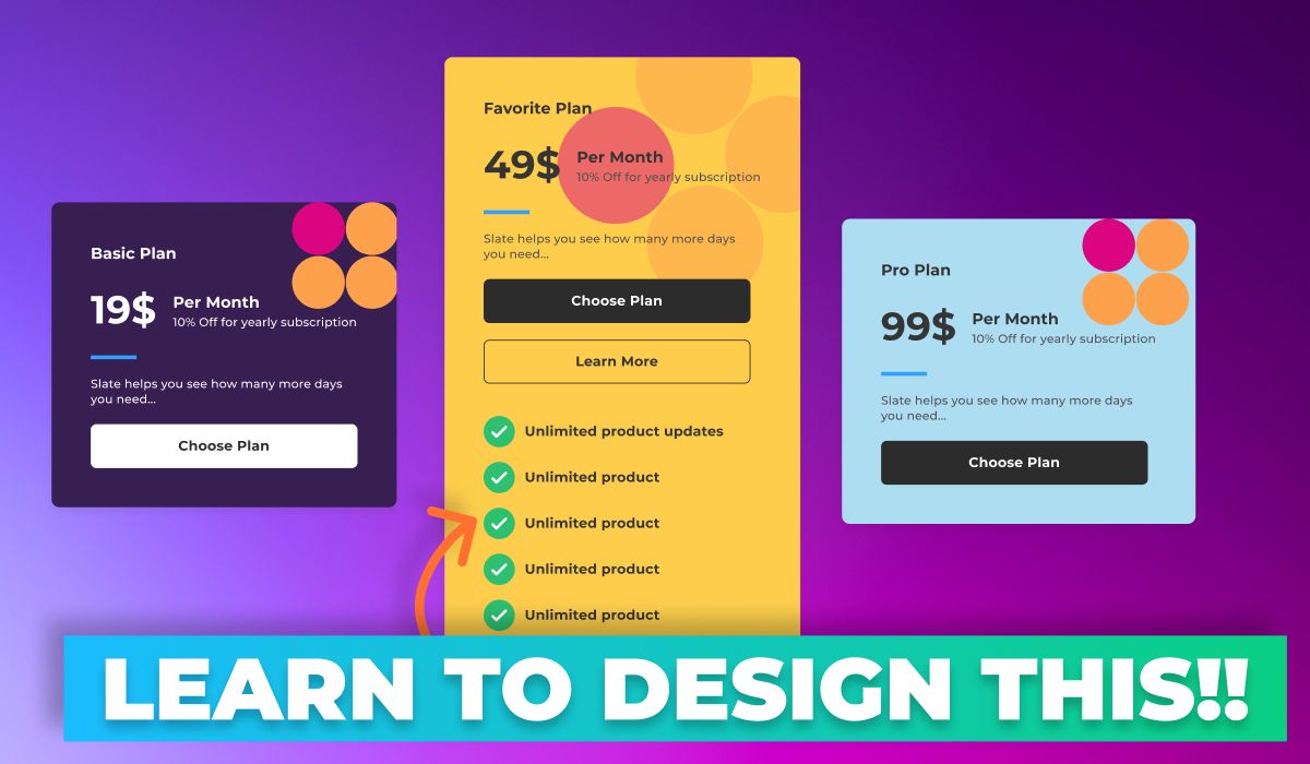 Figma Tutorial: Crafting Interactive Pricing Cards