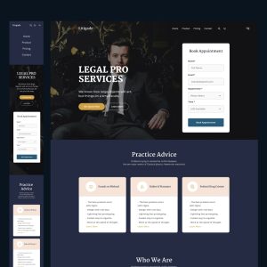 Litigade - Free Figma Law Firm Dark One Page Template