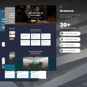 Brokerse - Figma Corporate Website Dark Template