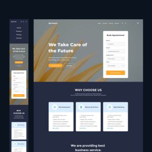 Sprivaten - Free Figma Corporate Dark One Page Template